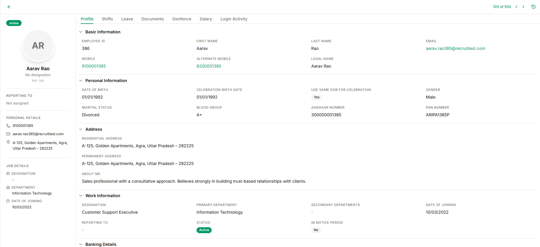 Rich Employee Profiles